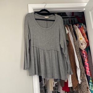 Grey baby doll top L
